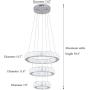 SEFINN FOUR Modern Crystal Chandelier LED Light Fixture 3 Rings Pendant Adjustable Stainless Steel Flush Mount Ceiling Lighting Chandelier for Dining Room Living Room Foyer Bedroom Cold White SEFINN FOUR Modern Crystal Chandelier LED Light Fixture 3 Rings Pendant Adjustable Stainless Steel Flush Mount Ceiling Lighting Chandelier for Dining Room Living Room Foyer Bedroom Cold White