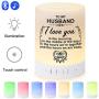 Personalized Night Light for Husband, Engraved Touch Table Lamp for Bedrooms Living Room with Bluetooth Speaker，Changing RGB Outdoor Table Lamp, Perfect Valentines Christmas Gifts from Wife
