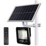 YQL 100W Outdoor LED Solar Street Security Flood Light IP67 Waterproof White 6500K 208 LEDs Auto On/Off Dusk to Dawn Timer with Remote and Bracket for Exterior Roads Yard Garden Pathway Landscape