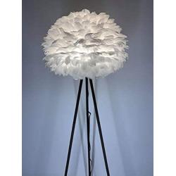 Feather Tripod Floor Lamp – Feather Floor lamp with White Feather, Modern Light for Bedrooms/Living Room/Dining Room/Kitchen