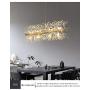 CROSSIO Modern Firework Crystal Chandelier, Dandelion LED Ceiling Light, Gold Stainless Steel 12 Lights Pendant Lighting Fixtures Chandeliers for Kitchen Dining Room Bedroom (36'' Dandelion Chandelier)