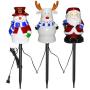 Christmas Pathway Lights Outdoor Decorations - 3 Pack Waterproof Landscape LED Lights with Santa/Snowman/Deer for Garden Patio Yard Lawn Pathway Christmas Decorations