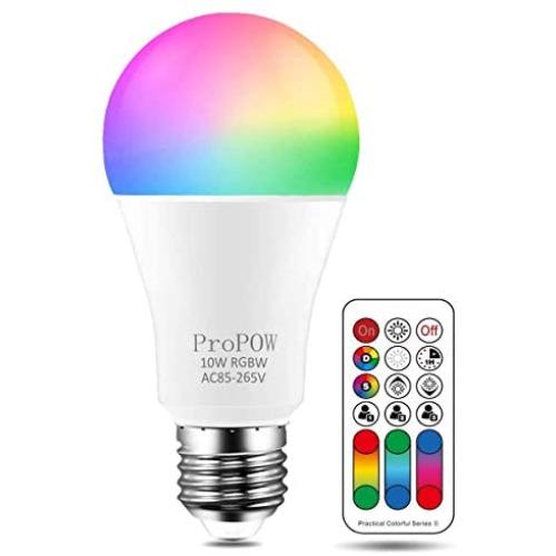 Color Changing Light Bulb,10W RGBW Colors LED Light Bulb Dimmable A19 LED Light Bulbs with Remote Control,LED Night Light Bulbs Mood Light Bulb 10W RGB 2700K(1 Pack)