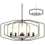 SAFEPLUS Foldable Pendant Lighting, Industrial Vintage Metal Spherical Rustic Chandelier Hanging Cage Globe Ceiling Light Fixture for Kitchen Island Dining Room Bedroom Farmhouse Entryway Foyer