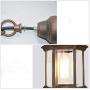 LITFAD Antique Bronze Lantern Ceiling Hanging Light with Clear Glass Shade 1 Bulb 9.5'' L Vintage Outdoor Waterproof Lighting Industrial Pendant Light for Dining Room Restaurant Bar Courtyard