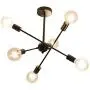 Sputnik Chandeliers 6 Lights Modern Pendant Lighting Industrial Vintage Ceiling Light Fixture for Bedroom Bathroom Kitchen Livingroom Dining Room, Black