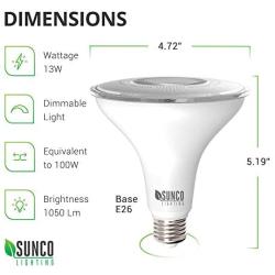 Sunco Lighting 6 Pack PAR38 LED Bulb 13W=100W, 6000K Daylight Deluxe, 1050 LM, Dimmable, Indoor/Outdoor Spotlight, Waterproof - UL & Energy Star Listed