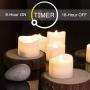 Homemory Battery Tea Lights with Timer, 6 Hours on and 18 Hours Off in 24 Hours Cycle Automatically, Pack of 12 Timing LED Candle Lights in Warm White