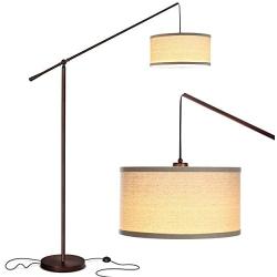 Brightech Hudson 2 - Contemporary Arc Floor Lamp Hangs Over The Couch from Behind - Large, Standing Pendant Light - Mid Century Modern Living Room Lamp - W. LED Bulb - Oil Rubbed Bronze