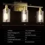 Tangkula 3 Light Wall Lamp, Modern Glass Wall Sconces, E26 Light Bulbs Vanity Light, Silver Energy Saving Fixtures Wall Light, Suitable for Bedroom Living Room Porch Kitchen Cafe