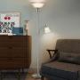 Oneach Ronald Torchiere Floor Lamp with Reading Light Silver Metal Standing Mother/Daughter Torch Lamps with Frosted Glass Shade for Living Room, Bedroom, Nickel Plated Finish