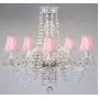 New! Authentic All Crystal Chandelier Lighting Chandeliers with Pink Shades!