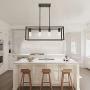 BONLICHT Rectangle Dining Room Lighting Fixture Hanging Oil Rubbed Bronze 4 Light Rustic Farmhouse Linear Chandelier Industrial Vintage Kitchen Island Metal Cage Pendant Light with Adjustable Rods