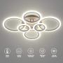 LED Ceiling Light,VANDER Life 72W LED Ceiling Lamp 6400LM White 6 Rings Lighting Fixture for Living Room,Bedroom,Dining Room,Dimmable Remote Control,3 Color