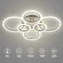 LED Ceiling Light,VANDER Life 72W LED Ceiling Lamp 6400LM White 6 Rings Lighting Fixture for Living Room,Bedroom,Dining Room,Dimmable Remote Control,3 Color