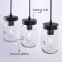 Wellmet Farmhouse Chandelier Glass Mason Jar Adjustable, 5-Lights Dining Room Lighting Fixtures Hanging Rustic Chandeliers with Wires for Kitchen Island Dining Room Living Room Cafe Pub