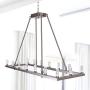 MEEROSEE Rectangle Modern Brushed Nickel Chandelier Lighting L39.37'' Farmhouse Led Pendant Light Fixture Acrylic Shade Island Chandeliers 16 Lights Dining Room Chandeliers for Island Kitchen Dimmable