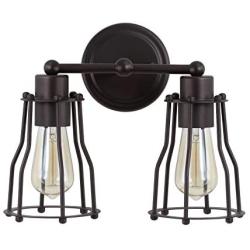 JONATHAN Y JYL7420A Florence 12.5'' 2-Light Metal Vanity Light Industrial,Contemporary,Transitional 2200K Edison 25W Bulbs, Reversible, for Bedroom Livingroom Bathroom Hallway, OilRubbedBronze