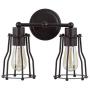 JONATHAN Y JYL7420A Florence 12.5'' 2-Light Metal Vanity Light Industrial,Contemporary,Transitional 2200K Edison 25W Bulbs, Reversible, for Bedroom Livingroom Bathroom Hallway, OilRubbedBronze