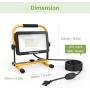 Ustellar 60W LED Work Light, 6000lm (450W Equivalent) IP65 Waterproof Portable Flood Lights with Stand, Outdoor Job Site Worklight for Workshop, Construction Site, 6000K Daylight White Ustellar 60W LED Work Light, 6000lm (450W Equivalent) IP65 Waterproof Portable Flood Lights with Stand, Outdoor Job Site Worklight for Workshop, Construction Site, 6000K Daylight White