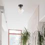 Globe Electric 60333 Harrow Light Semi-Flush Mount, Matte Black with Clear Glass Shade, 9.1''