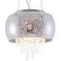 Crystal  Modern Pendant Light Grey Bubble Glass Shade Chandeliers Drum with Hanging Crystals for Hallway, Bedroom, Living Room, Kitchen, Dining Room,UL Listed, HUOYAN-LIGHTING