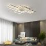 Modern Ceiling Light fixtures AXSHINE Dimmable Light with Remote Geometric Acrylic Chandelier Kitchen Ceiling lamp Bedroom 3light Rectangle Ceiling lamp White Metal led Light 50W 35INCH 3000K-6000K