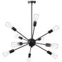 Wellmet Black Sputnik Chandeliers Lighting 10-Light, Modern Mid Century Pendant Light Fixtures Hanging Ceiling Lightfor Kitchen Island, Dining Room, Foyer