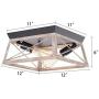 HMVPL Close to Ceiling Light, Farmhouse Flush Mount Lighting Fixtures Industrial Ceiling Lamp 2-Light for Bedroom Kitchen Island Dining Room Foyer Hallway