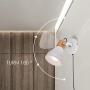 TeHenoo Contemporary White Wall Sconce, Rotatable Wall Lamp with Plug-in Cord for Master Bedroom, Living Room, Guest Room