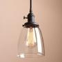 Pathson Industrial Glass Pendant Lighting, Black Vintage Style Hanging Light Fixture for Living Room Dining Room