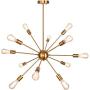 bgLight 12 Lights Sputnik Chandeliers Mid Century Semi Flush Mount Ceiling Light Modren Hanging Lighting Fixture for Dining Room Kitchen Island Living Room Bedroom, Gold