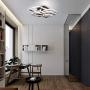 IKK Modern Kitchen Ceiling Light,Dimmable LED Flush Mount Light Fixture with Remote Control,6 Heads Square Geometric LED Lamp for Dining Study Laundry Living Clothing Room, 3000-8000 K/Coffee