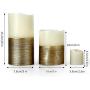 Furora LIGHTING LED Flameless Candles with Remote Control, Set of 8, Real Wax Battery Operated Pillars and Votives LED Candles with Flickering Flame and Timer Featured - Gold Trim