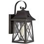 FLALINKO Dusk to Dawn Outdoor Wall Sconce - 14'' Farmhouse Porch Light in Oil Rubbed Bronze Finish with Clear Seedy Glass for Garage, Patio, Porch, Doorway, Entryway (ORB - Dusk to Dawn, Single Pack)