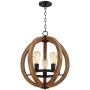 Cass Oil Rubbed Bronze Painted Wood Orb Pendant Chandelier 19'' Wide Modern Farmhouse 5-Light Fixture for Dining Room House Foyer Kitchen Island Entryway Bedroom Living Room - Possini Euro Design