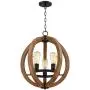 Cass Oil Rubbed Bronze Painted Wood Orb Pendant Chandelier 19'' Wide Modern Farmhouse 5-Light Fixture for Dining Room House Foyer Kitchen Island Entryway Bedroom Living Room - Possini Euro Design