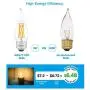 AIELIT 6W CA10 E26 LED Chandelier Light Bulbs, Warm White 2700K, Dimmable (0 - 100%), Antique Candelabra LED Bulb 60 Watt Equivalent for Living Room Kitchen Pendant Lamp Glass Mason Jars, 4-Pack