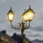 CINOTON Outdoor Lamp Post Light Surface-Mount, Waterproof Outdoor Street Light with Triple-Head, Landscape Post Lighting for Backyard, Patio, Garden|Black Light Pole with Clear Glass Panels