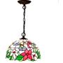 Tiffany Hanging Light W12H32 Inch Stained Glass Pendant lamp 1E26 Hummingbirds Style S101 WERFACTORY Series Art Lamps Chandelier Ceiling Fixture Kitchen Island Bar Hallway Living Room Dining Room Loft