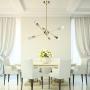 GRUSTRUST 6-Light Gloden Chandeliers Lighting Easy Mount Ceiling Light Chrome Modern Pendant Light Dimmable Lamp Bracket for Living Room Showroom Study Room(Bulbs Not Included)