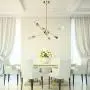 GRUSTRUST 6-Light Gloden Chandeliers Lighting Easy Mount Ceiling Light Chrome Modern Pendant Light Dimmable Lamp Bracket for Living Room Showroom Study Room(Bulbs Not Included)