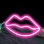 Funpeny LED Neon Decorative Light, Neon Sign Shaped Decor Light, USB Charging & Battery Indoor Decor for Living Room, Birthday Party, Wedding Party (Pink Lip)