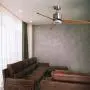 Indoor Ceiling Fan Light Fixtures - FINXIN Brushed Nickel Remote LED 52 Ceiling Fans For Bedroom,Living Room,Dining Room Including Motor,3-Blades,Remote Switch (Brushed Nickel)