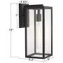 Bestshared Outdoor Wall Lantern, 15'' 1-Light Exterior Wall Sconce Light Fixtures,Wall Mounted Single Light, Black Wall Lamp with Clear Glass (1 Pack)