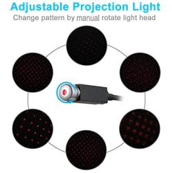 Star Projector Night Light, Loyalsea Adjustable Romantic Galaxy Flexible Interior Car Lights, Portable Night Lamp Decorations for Car, Ceiling, Bedroom, Party and More(Black）