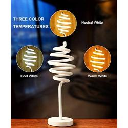 Stylish Circle Sphere LED Table Lamp, Dimmable Metallic Beside Lamp with Touch Controller, 18w & 17 Inch Height & 3 Color Temperature, Contemporary Decorative Lamp for Home, Living Room & Office