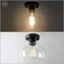 VILUXY Seeded Ceiling Light Semi Flush Mount Ceiling Light, Industrial Seeded Glass Shade Light Fixtures Ceiling for Hallway, Schoolhouse, Entryway, Kitchen, Dining Room, Laundry Room