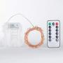 4 PACK LED Light String Battery Powered,50 LEDs on 16.5ft Copper Wire with 8 Modes Remote Control and Timer, Outdoor Christmas Fairy Lights for Bedroom Wedding Party Decor(Warm White)