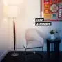 Brightech Lucas - Mid Century Modern Floor Lamp for Bedroom Reading - Brighten Living Room Corners with A Free Standing Light - Tall Office Lighting with Drum Shade & Handsome Wood Finish